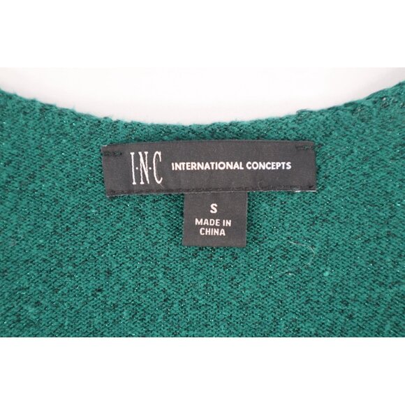 INC international concept V-Neck Emerald Green Long Sleeve Sweater Size Small - Picture 8 of 12